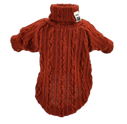 Dog Sweater Turtleneck Solid Colour Clothes Warm Cotton For Puppy Small Medium Dogs Sweatshirt