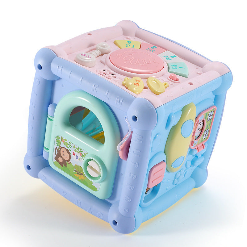 Baby Musical Box Toddler Funny Hand Drum Toy Baby Activity Cube Geometric Blocks