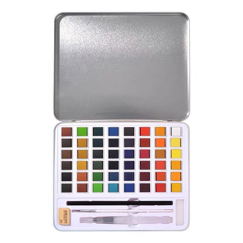 Pearlescent Solid Watercolor Paint Set Painting Portable Paint