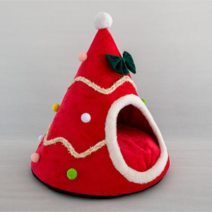 Christmas hat pet bed nest