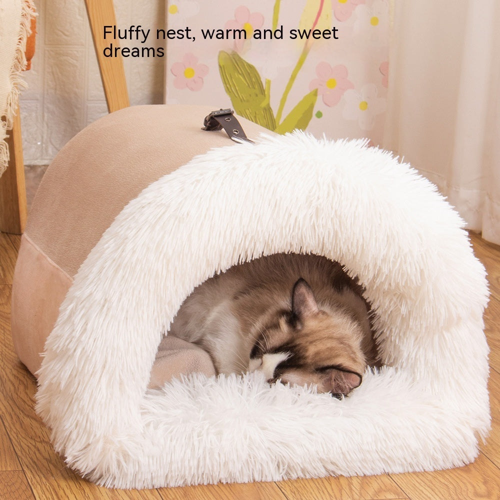 New Splice Portable Pet Nest Autumn And Winter Warm Dog Nest Moisture-proof Long Fur Cat Nest Cross Border