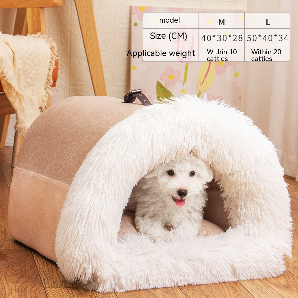 New Splice Portable Pet Nest Autumn And Winter Warm Dog Nest Moisture-proof Long Fur Cat Nest Cross Border