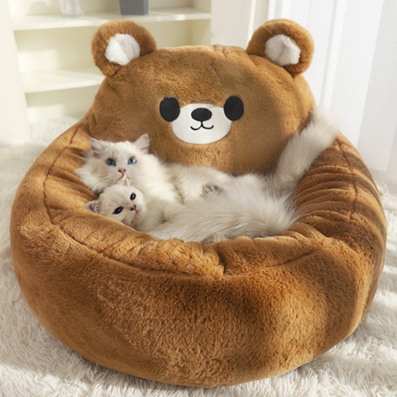 Cute Cat Bed For Indoor Cute Cat Dog Bed With Removable Washable Cushioned Cat Cave Dog Bed Calming Fluffy Plush Dog Bed Puppy Bed Hug Sleep Cuddle Pet Bed