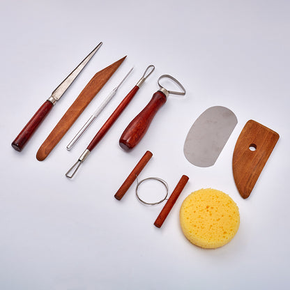 Pottery Clay Art Supplies Red 9 Piece Suit Pottery Diy Tools