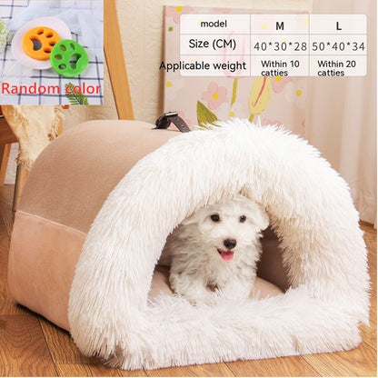 New Splice Portable Pet Nest Autumn And Winter Warm Dog Nest Moisture-proof Long Fur Cat Nest Cross Border