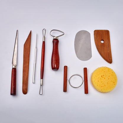 Pottery Clay Art Supplies Red 9 Piece Suit Pottery Diy Tools