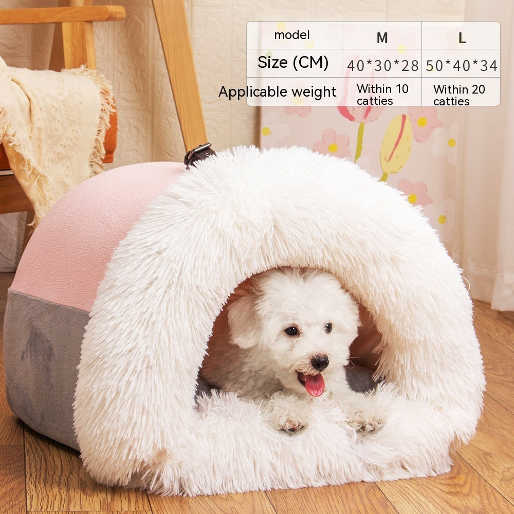 New Splice Portable Pet Nest Autumn And Winter Warm Dog Nest Moisture-proof Long Fur Cat Nest Cross Border