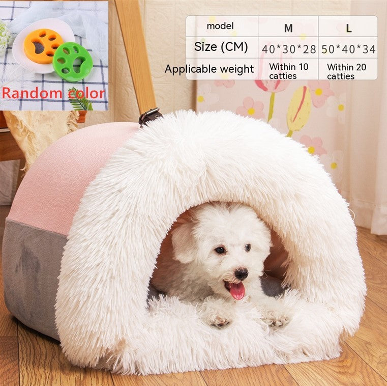 New Splice Portable Pet Nest Autumn And Winter Warm Dog Nest Moisture-proof Long Fur Cat Nest Cross Border